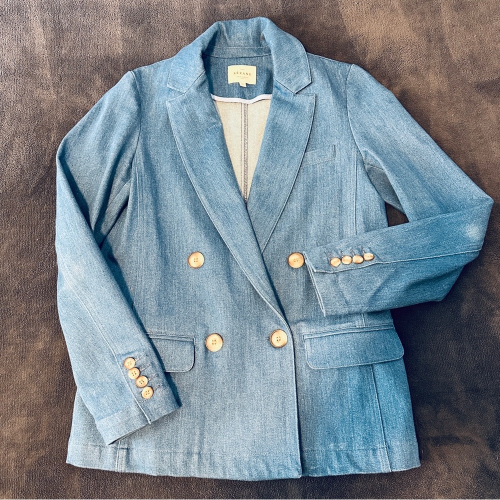 Sezane Denim Christie Blazer size 34 - US 2